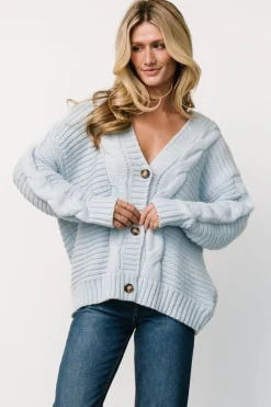 Baltic Born Ames Cable Knit Cardigan | Light Blue