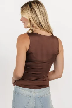 Baltic Born Ana Scoop Neck Tank Top | Dark Brown