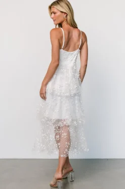Baltic Born Anavi Tiered Midi Dress | White + Gold
