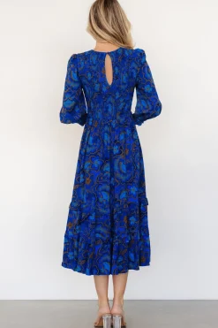 Baltic Born Andersen Smocked Midi Dress | Cobalt Floral