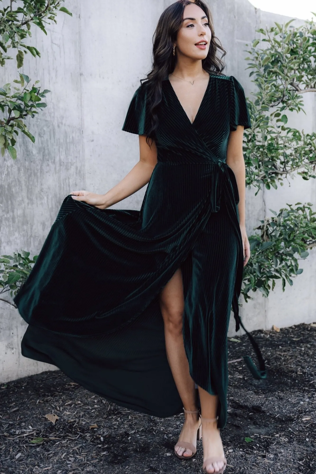 Baltic Born Andi Ribbed Velvet Wrap Dress |