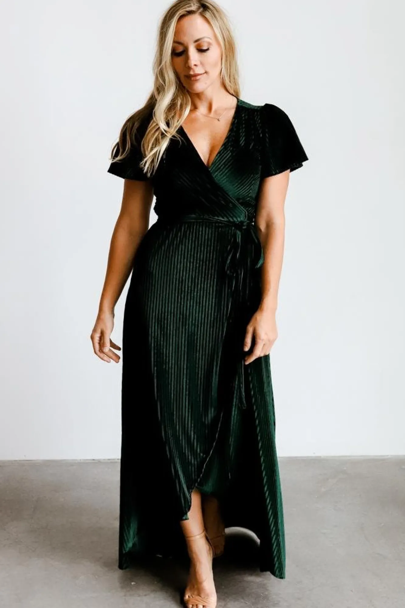 Baltic Born Andi Ribbed Velvet Wrap Dress |