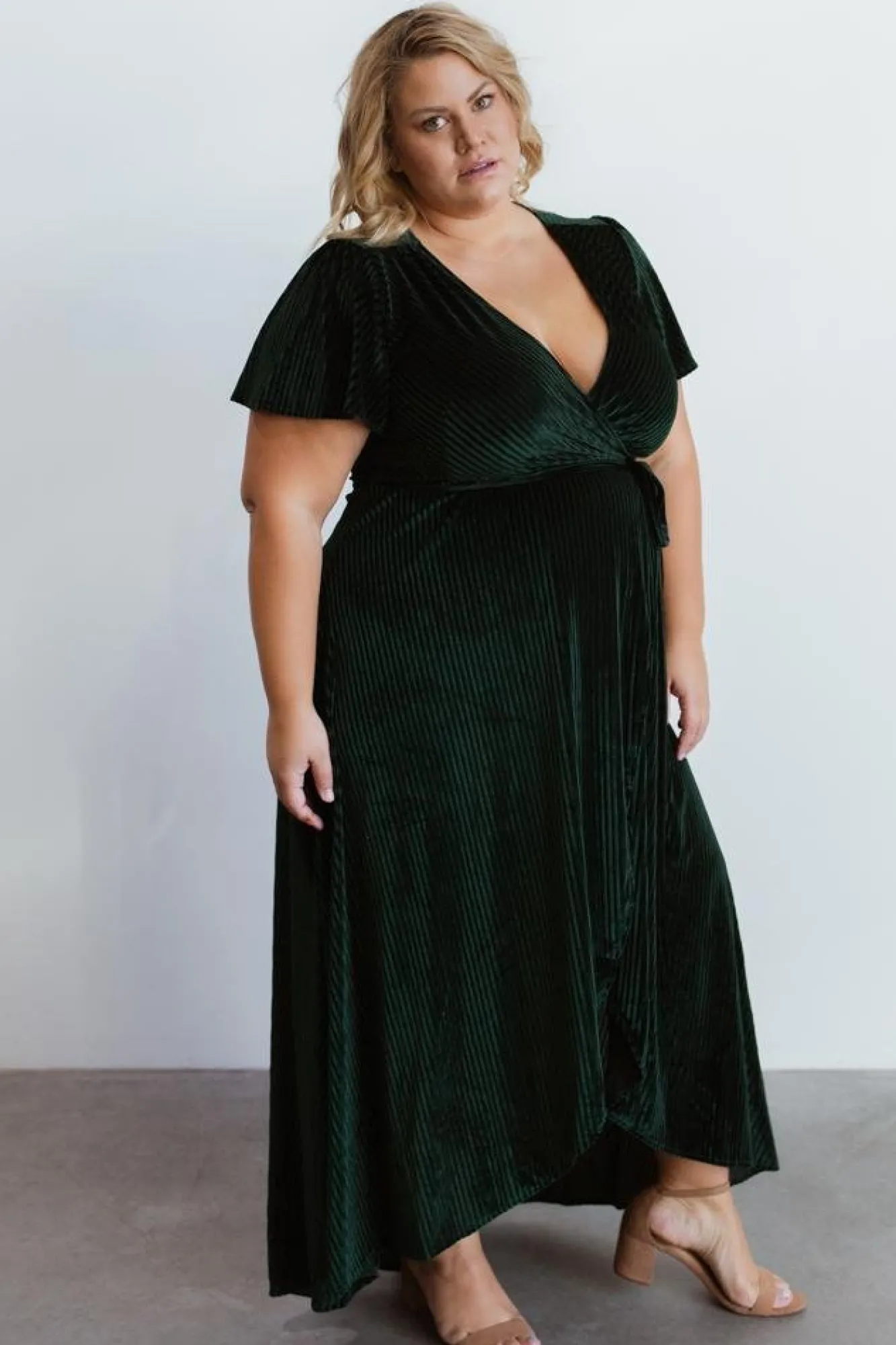 Baltic Born Andi Ribbed Velvet Wrap Dress |