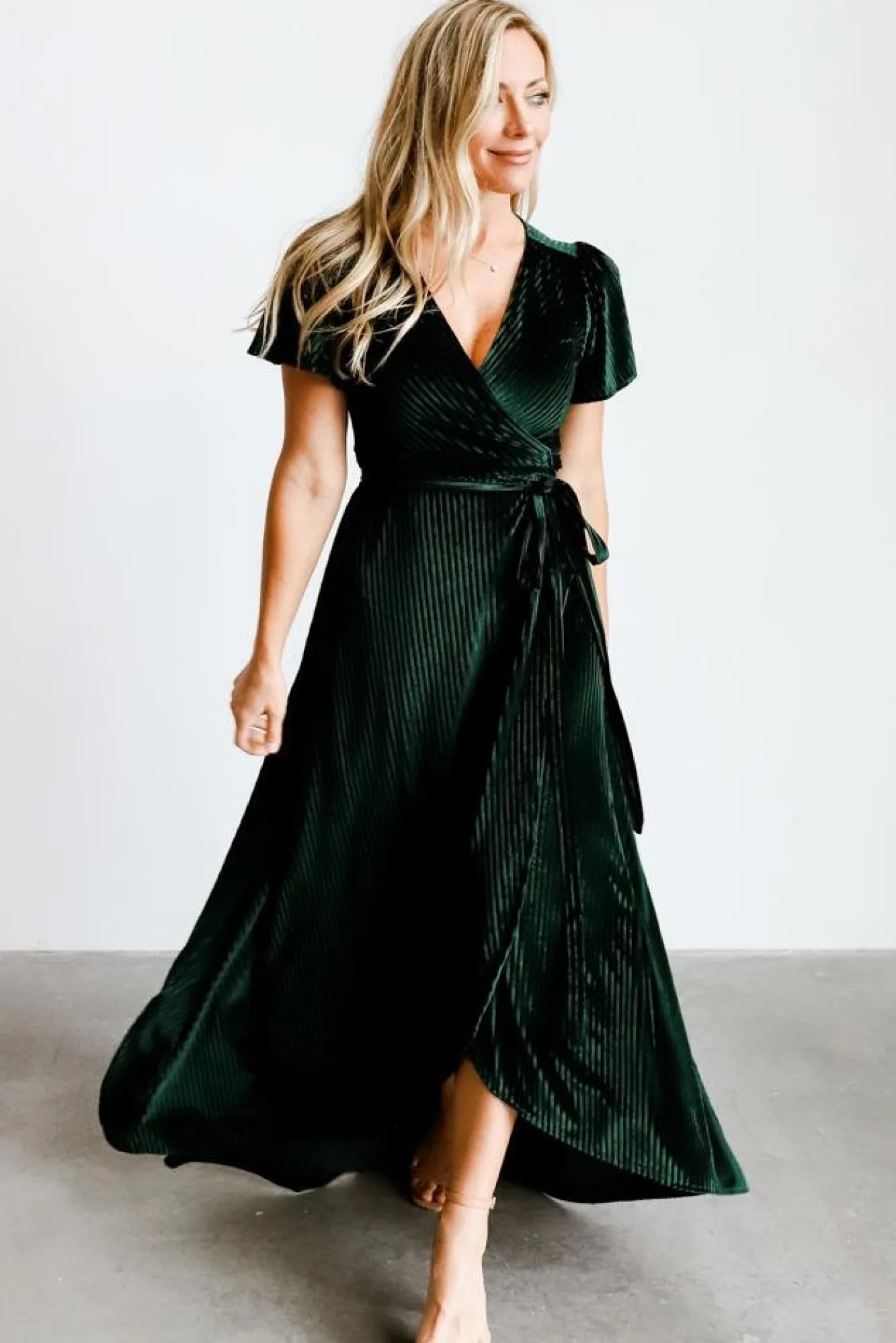 Baltic Born Andi Ribbed Velvet Wrap Dress |