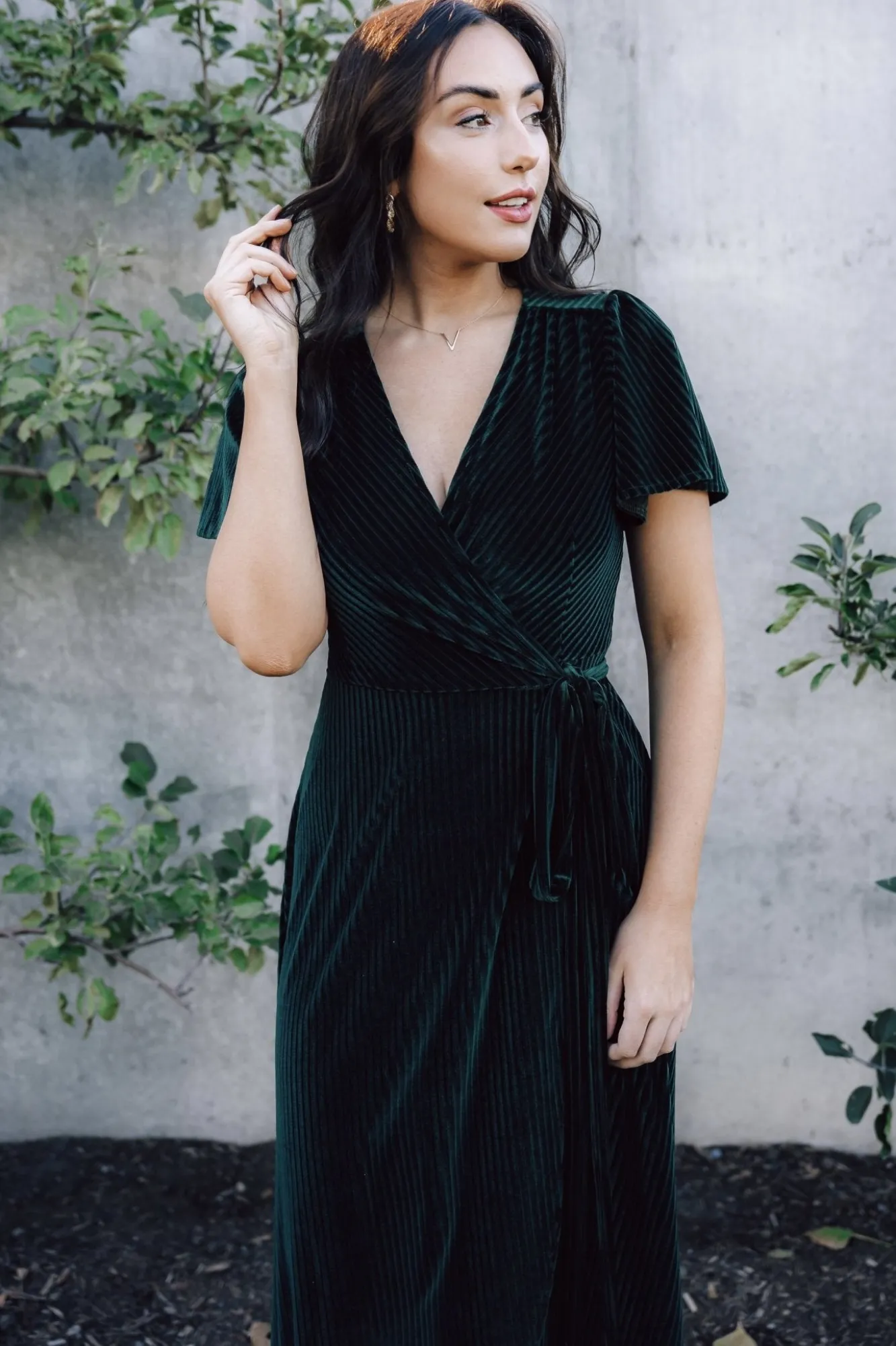Baltic Born Andi Ribbed Velvet Wrap Dress |
