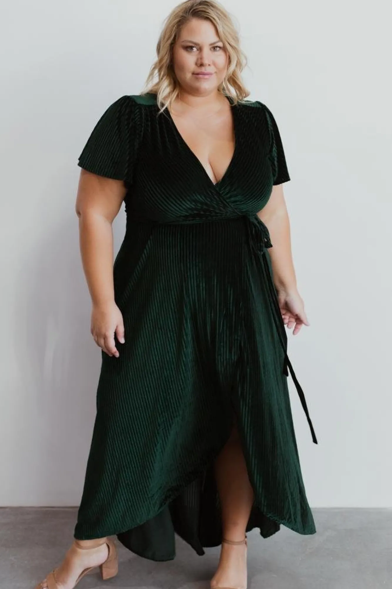 Baltic Born Andi Ribbed Velvet Wrap Dress |