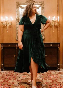 Baltic Born Andi Ribbed Velvet Wrap Dress |