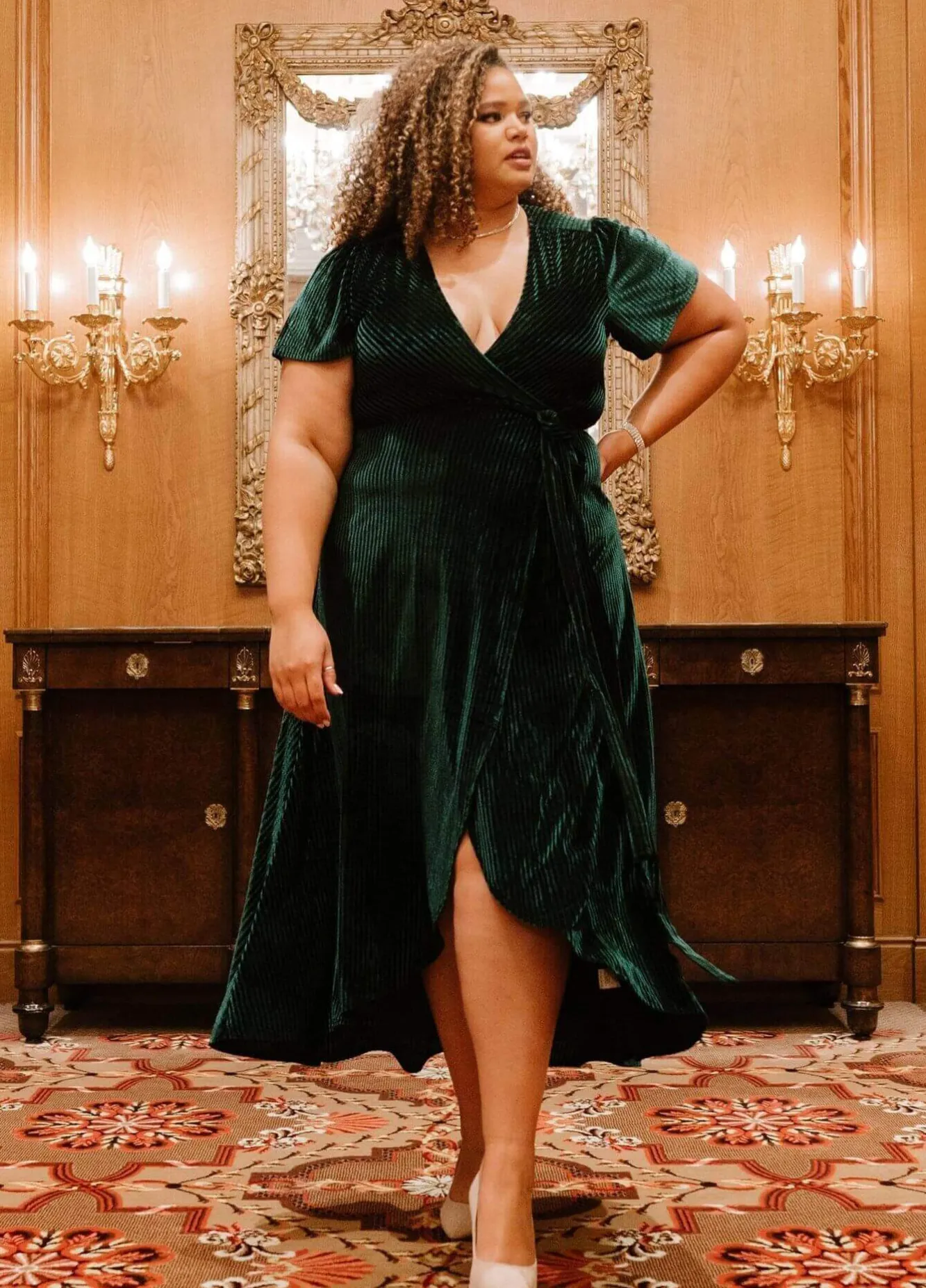 Baltic Born Andi Ribbed Velvet Wrap Dress |