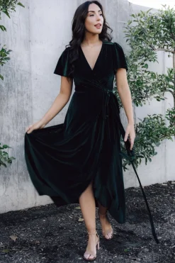 Baltic Born Andi Ribbed Velvet Wrap Dress |