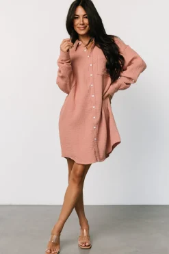 Baltic Born Andres Button Shirt Dress | Dusty Rose