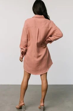 Baltic Born Andres Button Shirt Dress | Dusty Rose
