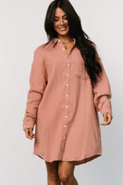 Baltic Born Andres Button Shirt Dress | Dusty Rose