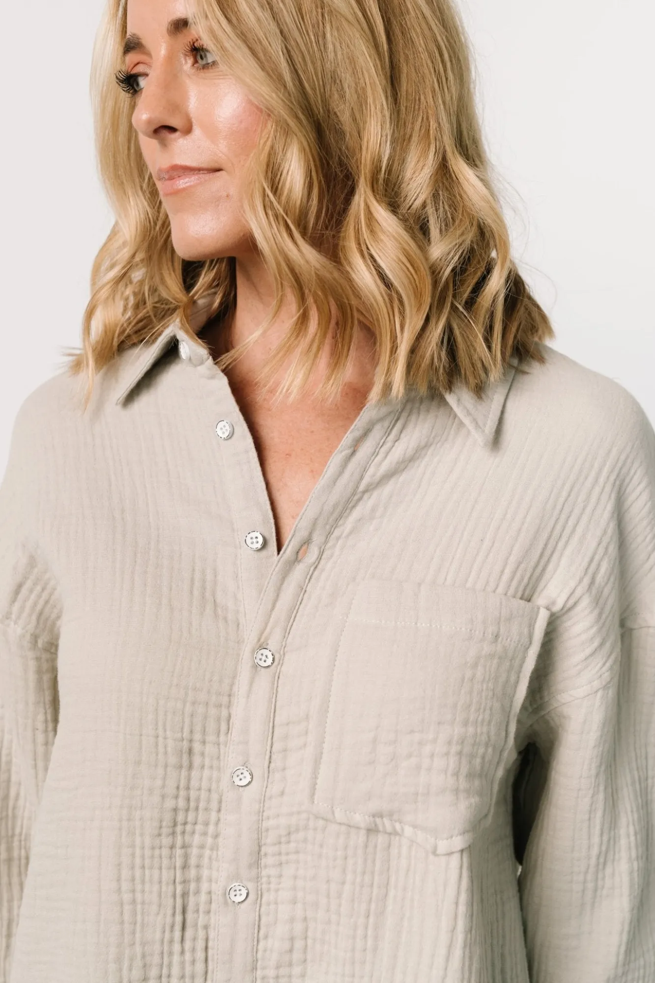 Baltic Born Andres Button Shirt Dress | Light Sage