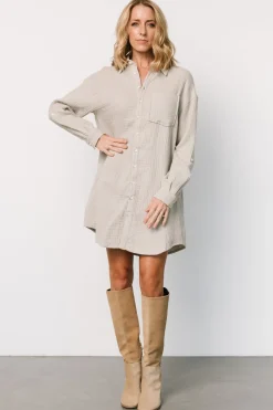 Baltic Born Andres Button Shirt Dress | Light Sage
