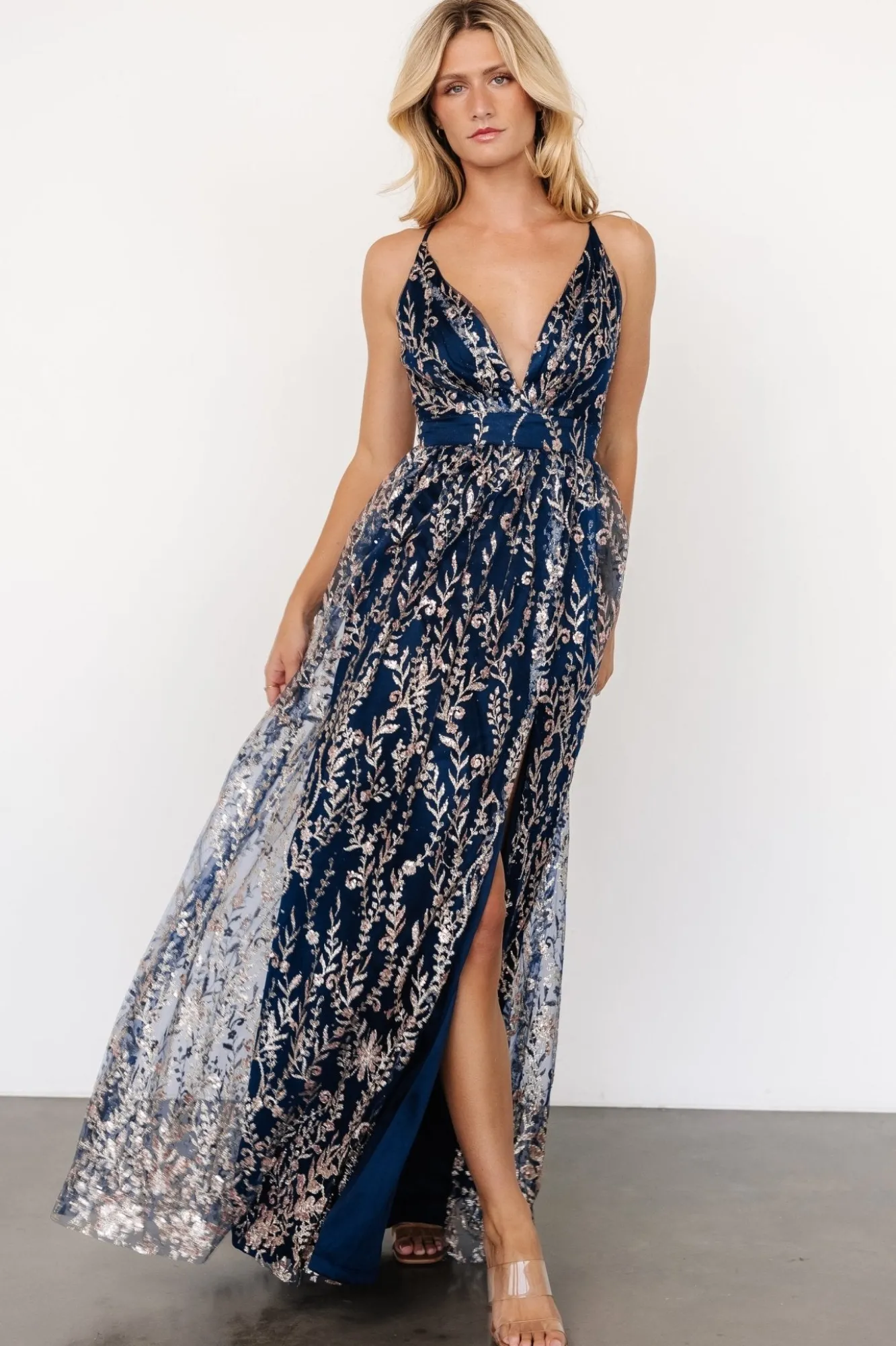 Baltic Born Anisa Shimmer Gown | Navy + Rose