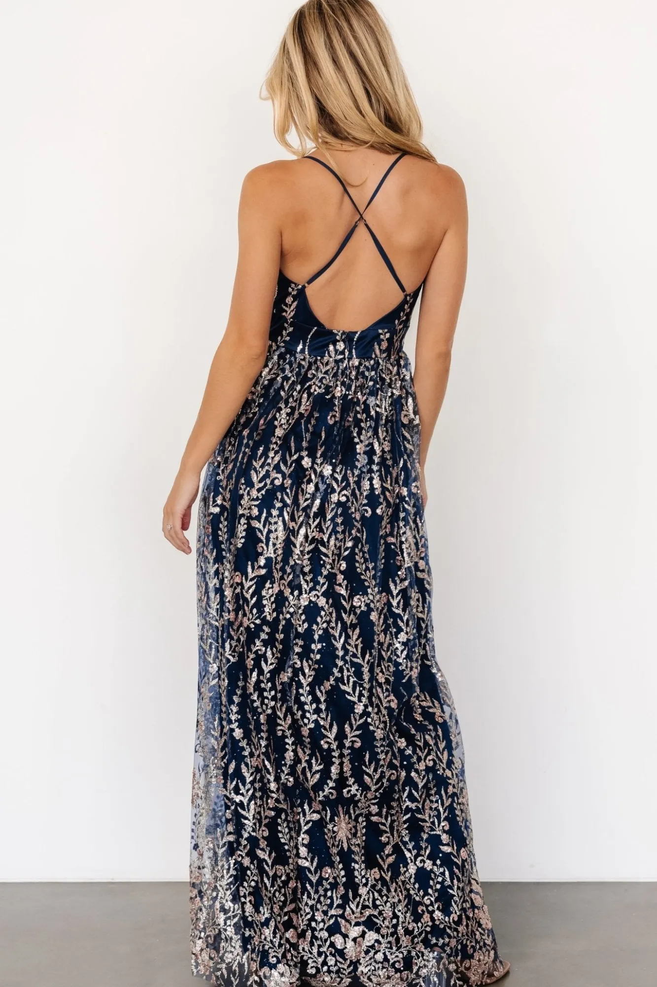 Baltic Born Anisa Shimmer Gown | Navy + Rose