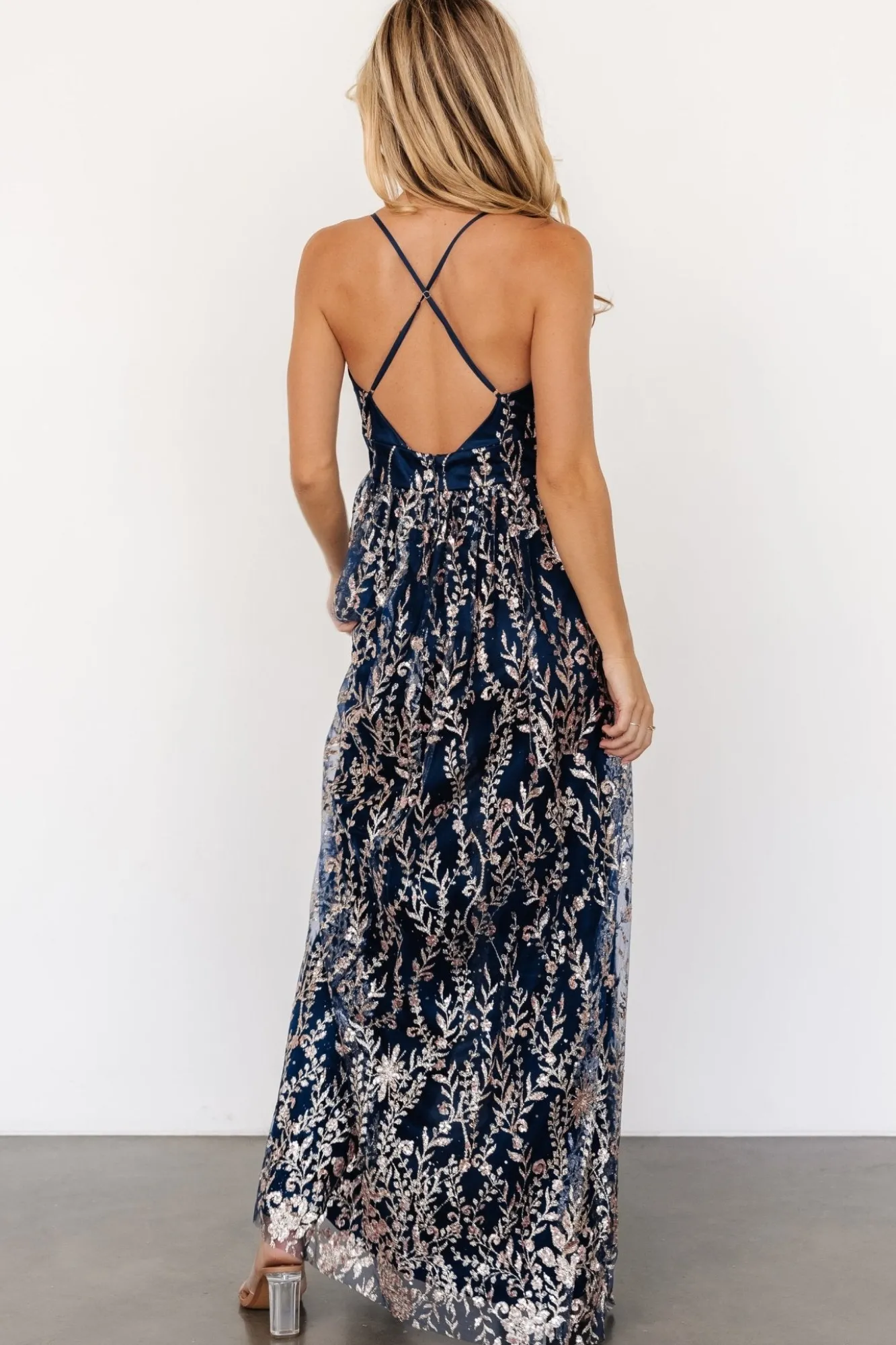 Baltic Born Anisa Shimmer Gown | Navy + Rose