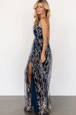 Baltic Born Anisa Shimmer Gown | Navy + Rose