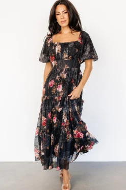 Baltic Born Annabeth Midi Dress | Black Floral