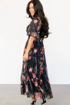 Baltic Born Annabeth Midi Dress | Black Floral
