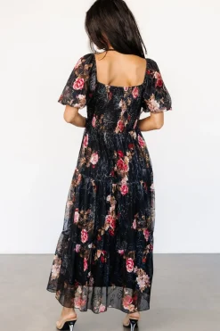 Baltic Born Annabeth Midi Dress | Black Floral