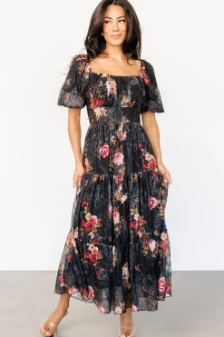 Baltic Born Annabeth Midi Dress | Black Floral