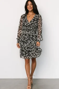 Baltic Born Anne Short Dress | Black Print