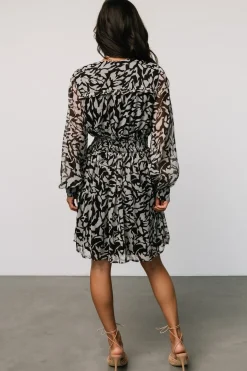 Baltic Born Anne Short Dress | Black Print