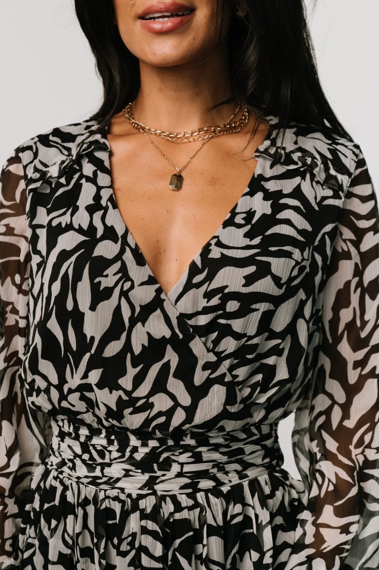 Baltic Born Anne Short Dress | Black Print