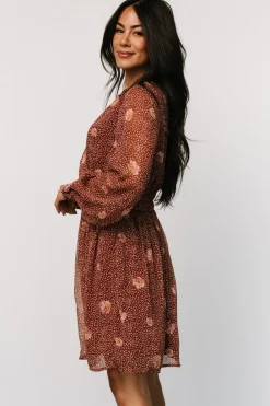 Baltic Born Anne Short Dress | Rust Print