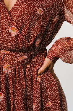 Baltic Born Anne Short Dress | Rust Print