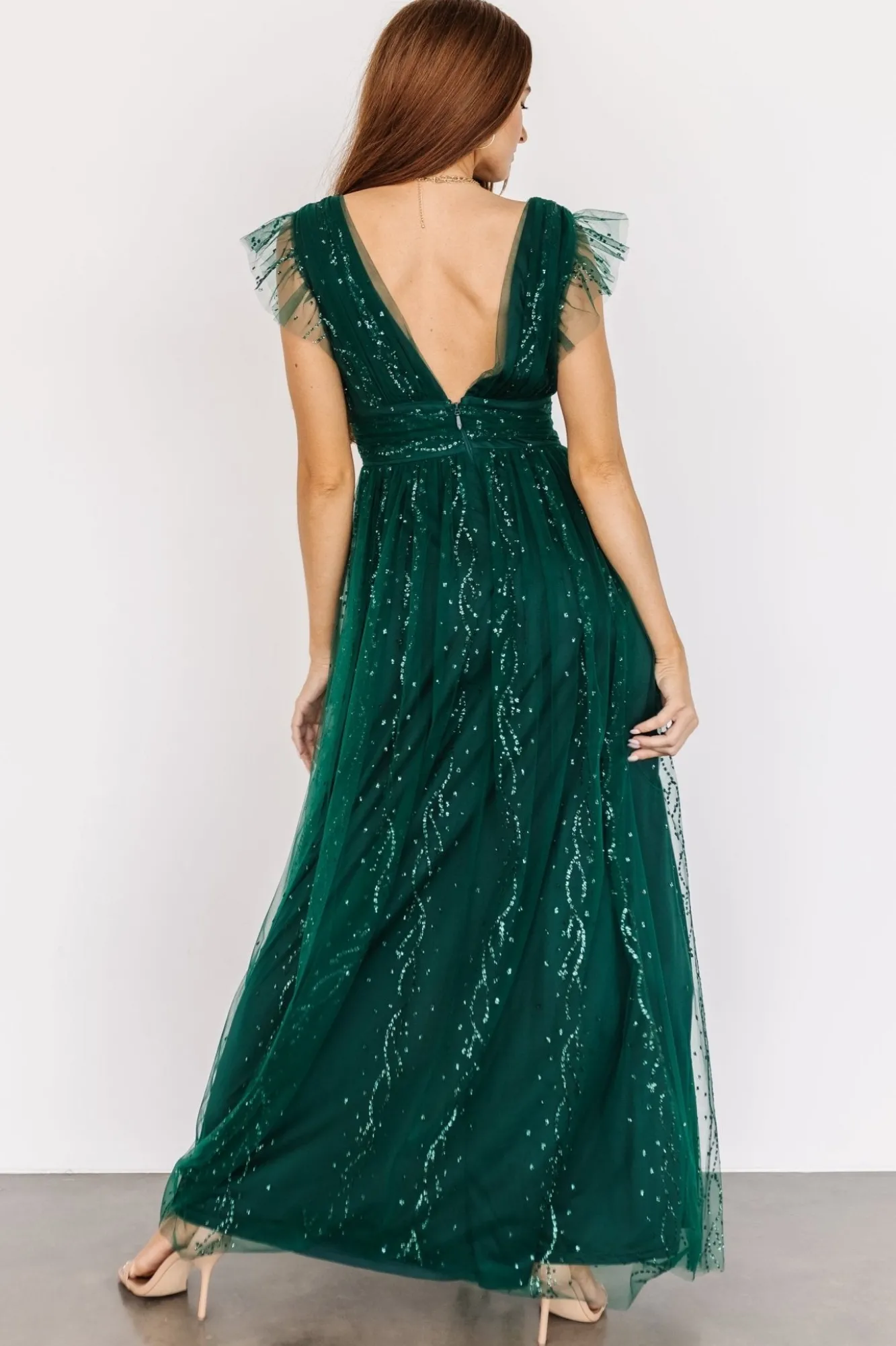 Baltic Born Annika Sequin Mesh Maxi Dress |