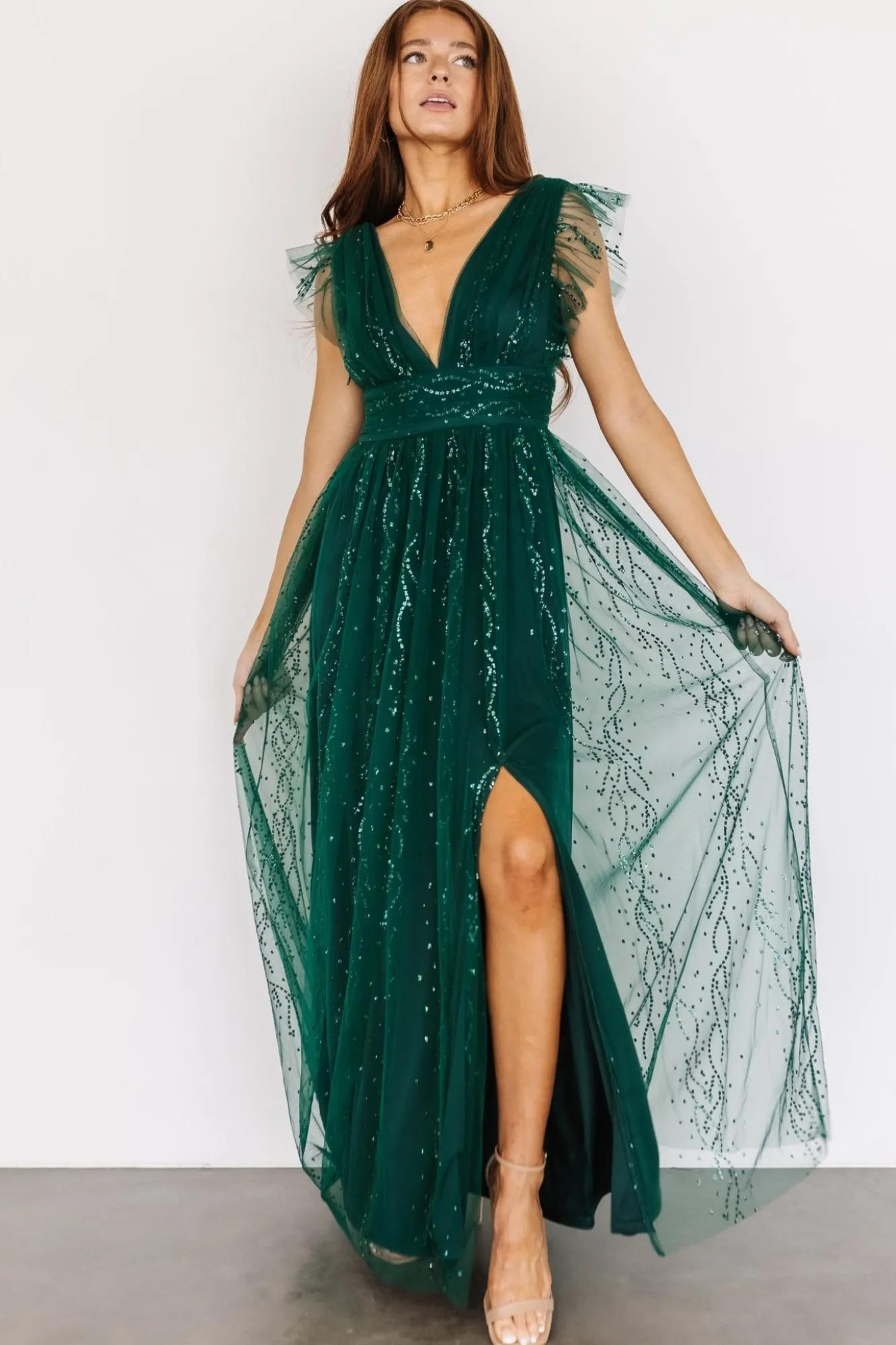 Baltic Born Annika Sequin Mesh Maxi Dress |