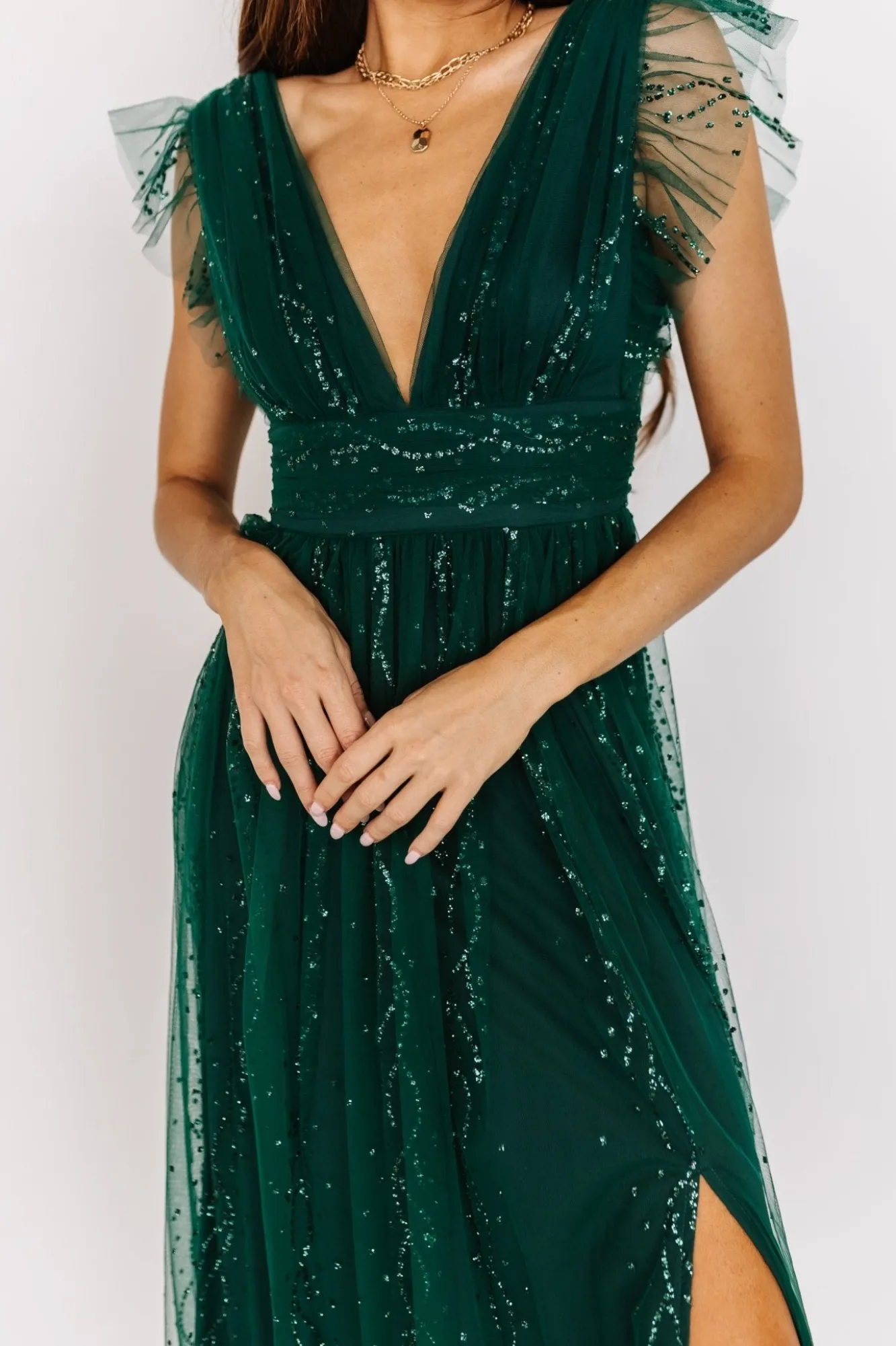Baltic Born Annika Sequin Mesh Maxi Dress |