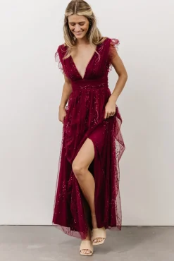 Baltic Born Annika Sequin Mesh Maxi Dress |