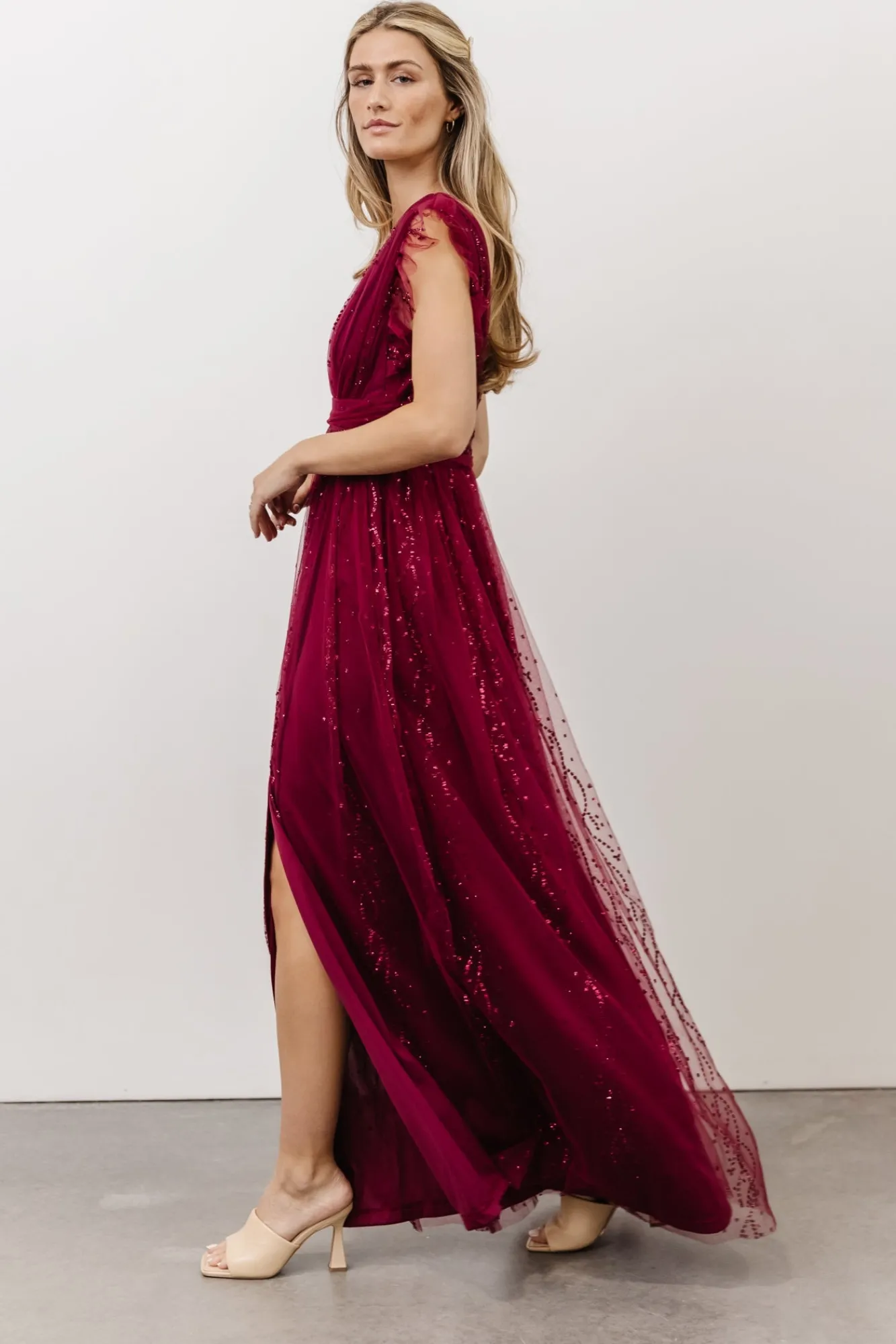 Baltic Born Annika Sequin Mesh Maxi Dress |