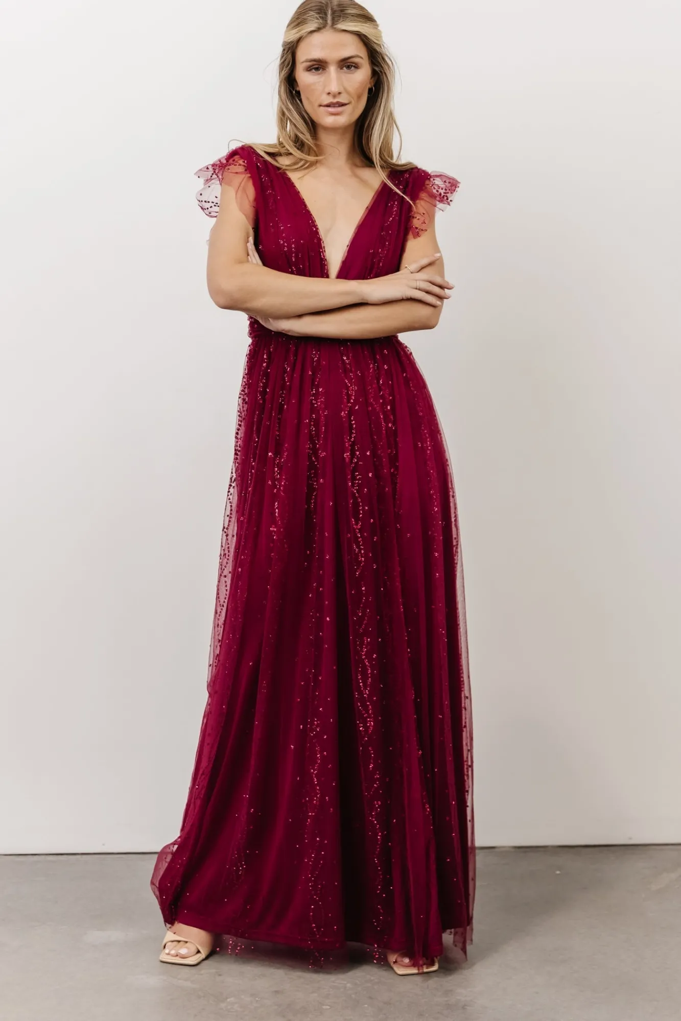 Baltic Born Annika Sequin Mesh Maxi Dress |