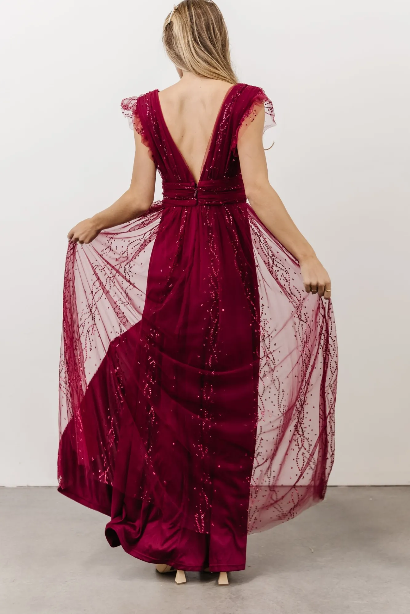 Baltic Born Annika Sequin Mesh Maxi Dress |