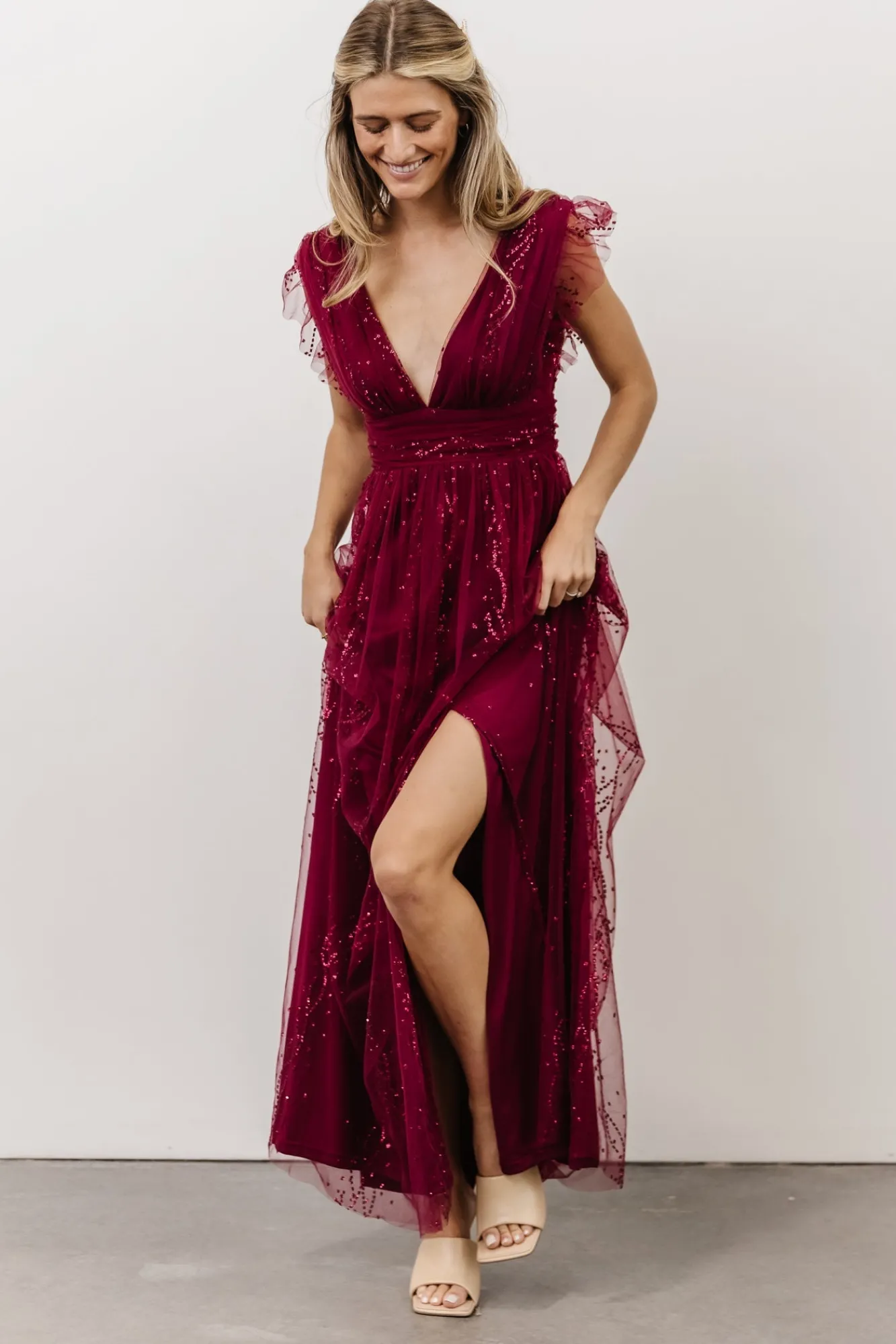 Baltic Born Annika Sequin Mesh Maxi Dress |