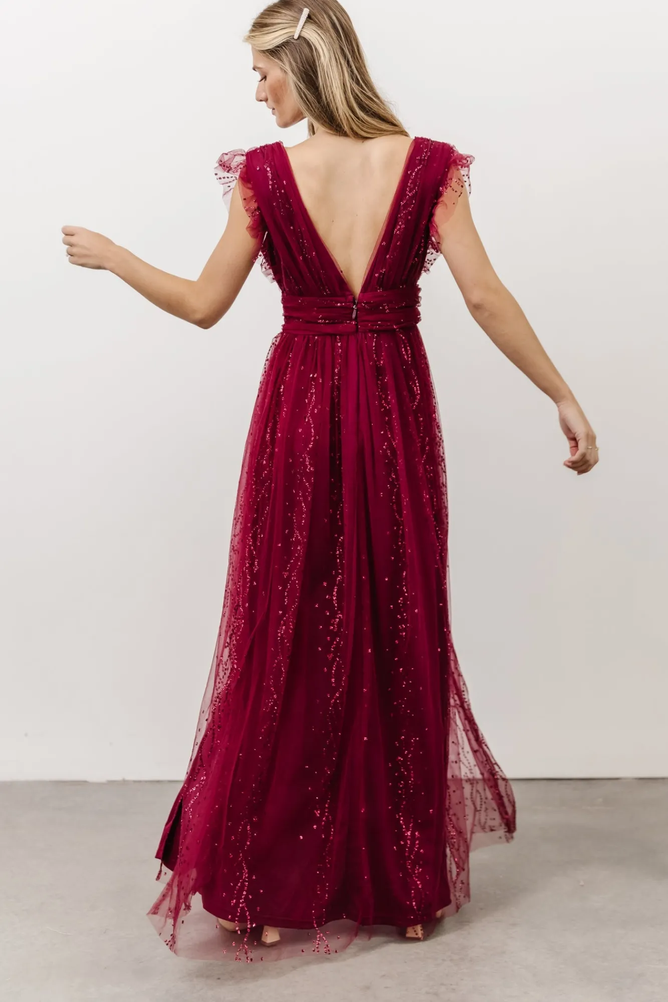 Baltic Born Annika Sequin Mesh Maxi Dress |