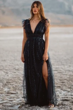 Baltic Born Annika Sequin Mesh Maxi Dress |