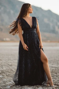 Baltic Born Annika Sequin Mesh Maxi Dress |