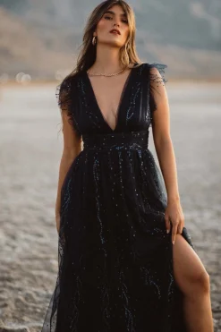 Baltic Born Annika Sequin Mesh Maxi Dress |