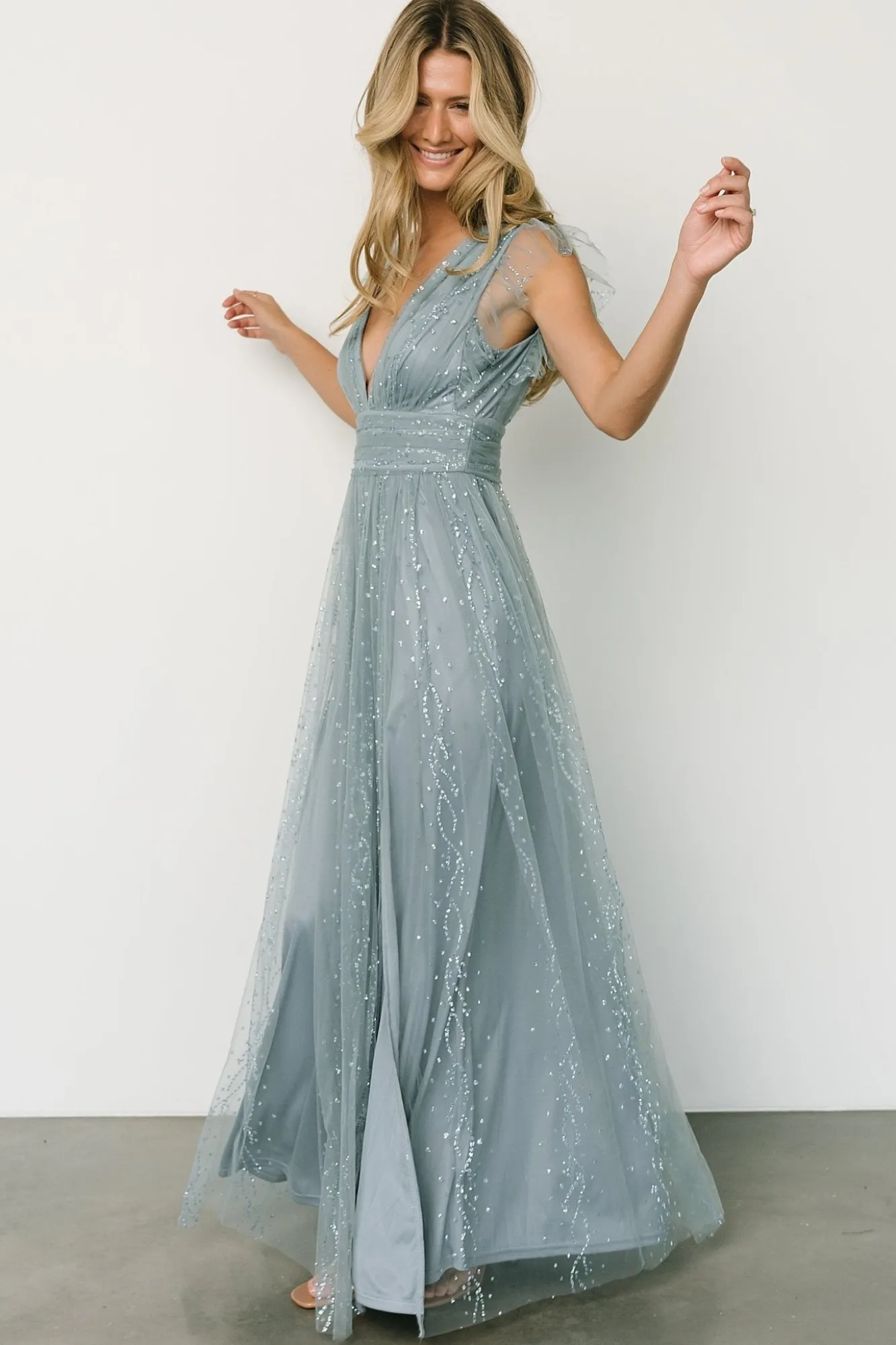 Baltic Born Annika Sequin Mesh Maxi Dress |