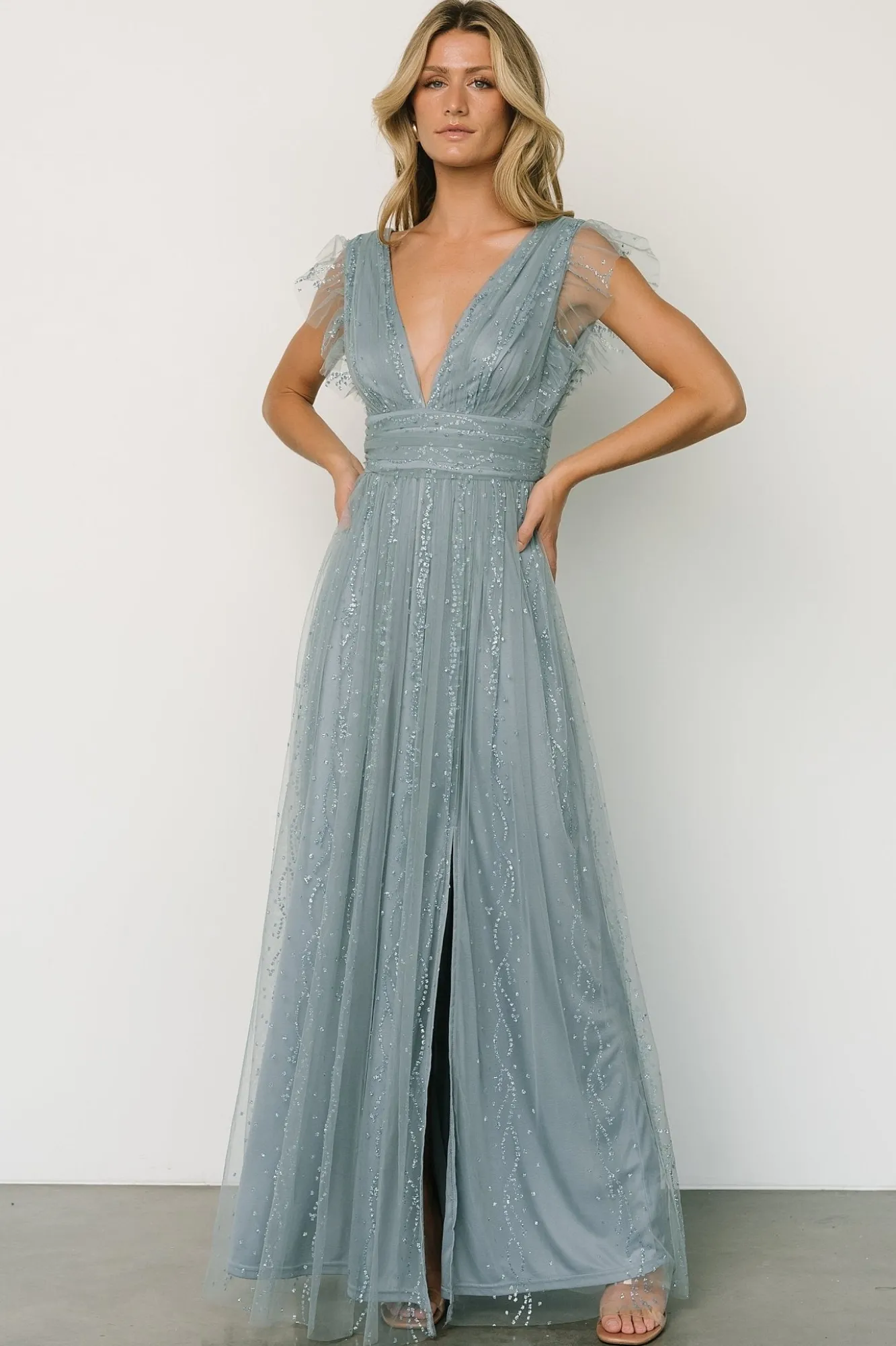 Baltic Born Annika Sequin Mesh Maxi Dress |