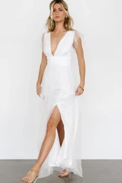Baltic Born Annika Sequin Mesh Maxi Dress | Off White