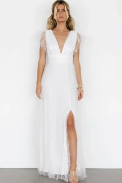 Baltic Born Annika Sequin Mesh Maxi Dress | Off White