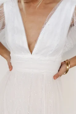 Baltic Born Annika Sequin Mesh Maxi Dress | Off White