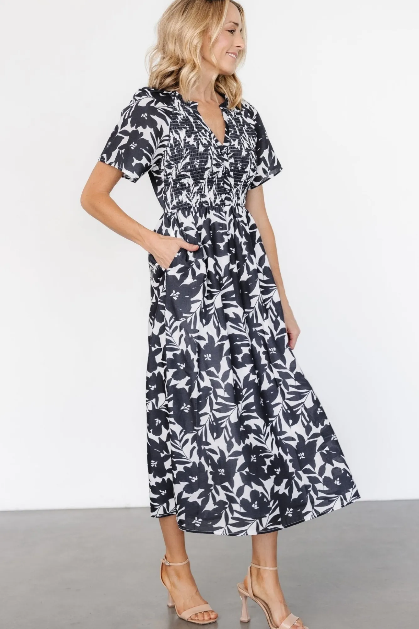 Baltic Born Annise Midi Dress | Black Floral