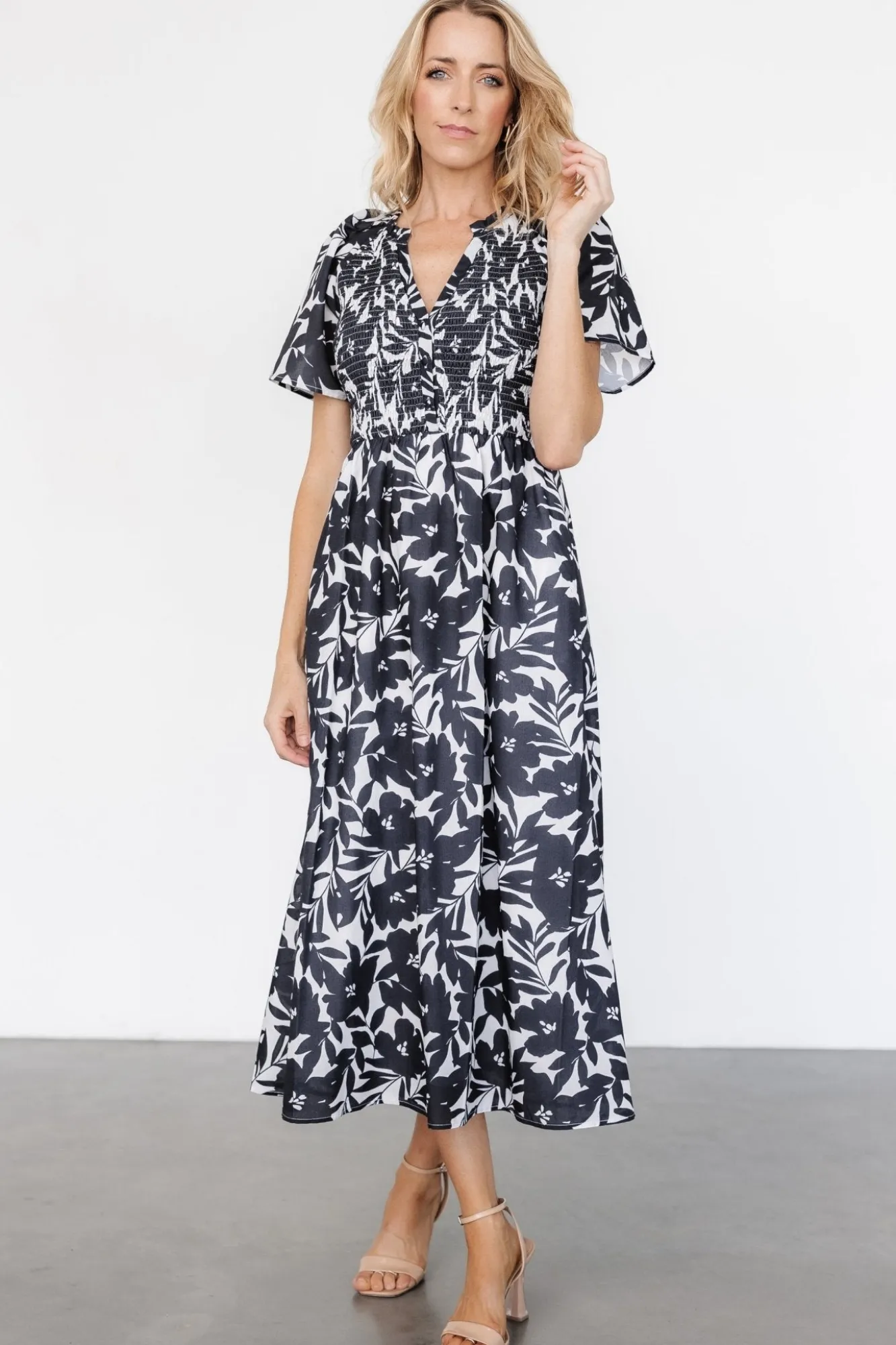 Baltic Born Annise Midi Dress | Black Floral
